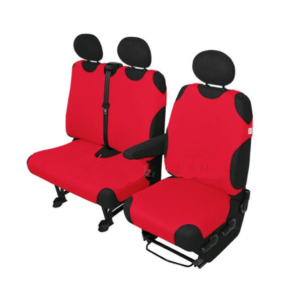 Sitzbezug Sitzbezüge Schonbezüge Set Fahrersitz + Doppelbank Rot
