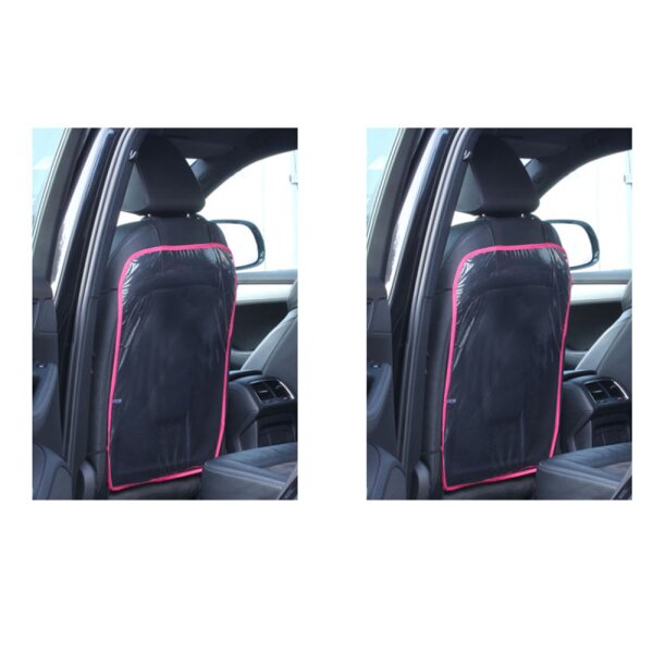 Schutzfolie Rückenlehnenschutz Sitzschoner Autositzschoner Rosa-Umrandung Doppelpack