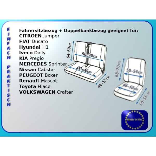 Sitzbezge fr den Fahrersitz und Doppelbank Apollo DV1M DV2L
