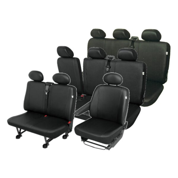VW T5 Sitzbezüge Sitzschoner Set Kunstleder 9-Sitzer robuste Kunstleder