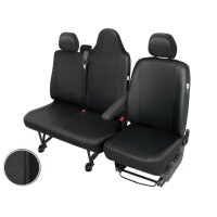 Movano B ab 2010 Kunstleder Sitzbezüge Sitzschoner Set Fahrersitz + Doppelbank mit geteilter Sitzfläche und Rückenlehne
