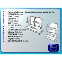 Sitzbezüge für den Fahrersitz + Doppelbankbezug (Tischfunktion)