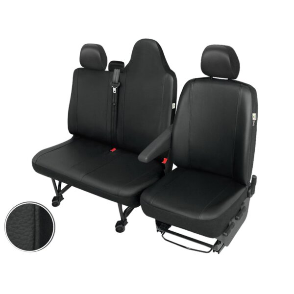 Renault Master 3 Kunstleder Sitzbezüge Sitzschoner Set Fahrersitz + Doppelbank  (klappbar)