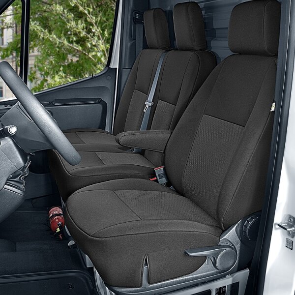 Sitzschoner Sitzbezüge kompatibel mit Opel Vivaro C ab 2019 9 Sitzer Fahrersitzbezug Beifahrerbezug 2 X Dreierbank