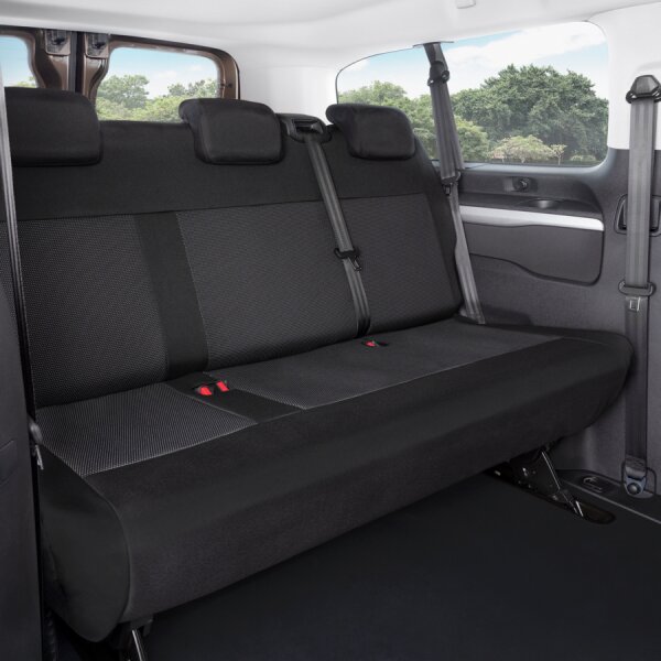 Sitzschoner Sitzbezüge kompatibel mit Opel Vivaro C ab 2019 9 Sitzer Fahrersitzbezug Beifahrerbezug 2 X Dreierbank