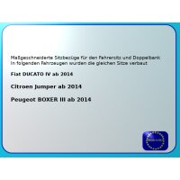 Citroen Jumper ab 2014- Sitzbezüge Sitzschoner Fahrersitzbezug & Beifahrersofabezug