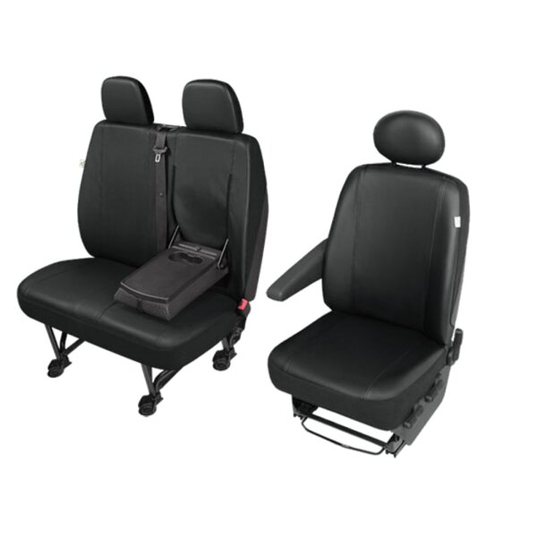 Ford Transit Custom – Version K-Wagen Kunstleder Fahrersitz + Doppelbank mit Tisch Practical