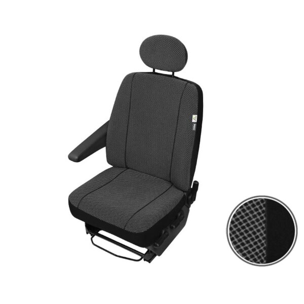 FIAT SCUDO Einzelsitzbezug Sitzbezug Sitzschoner SET robuste schwarz/weiß kariert