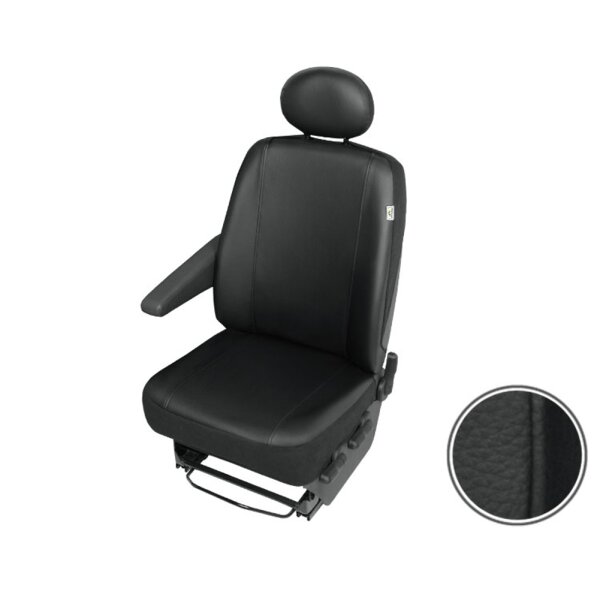 FIAT DUCATO Kunstleder Fahrersitzbezug Einzelsitzbezug Sitzschoner SET schwarz
