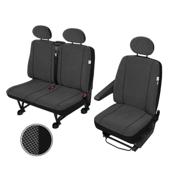 RENAULT Mascot Sitzbezüge Sitzschoner Set Fahrersitz + Doppelbank Robuste  Stoff