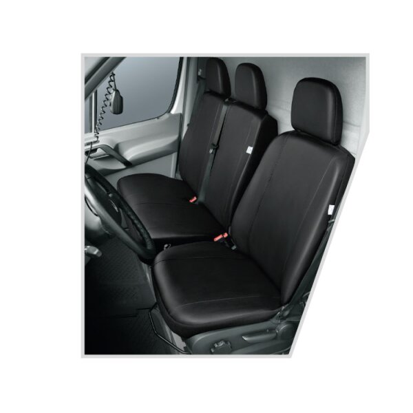 Renault Trafic 2 Kunstleder Sitzbezüge Sitzschoner Set Fahrersitz + Doppelbank robuste und Pflegeleichte Maßgeschneidert