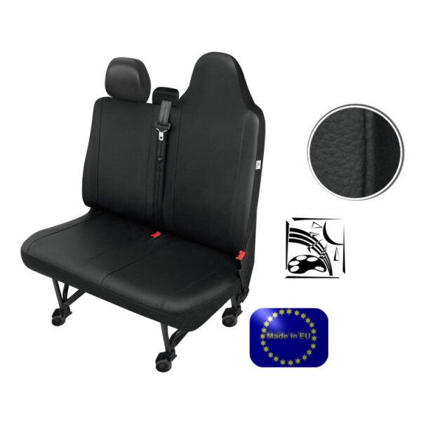 RENAULT MASTER 3 Kunstleder Sitzbezüge Sitzschoner Set Fahrersitz + Doppelbank (ganze Sitzfläche)